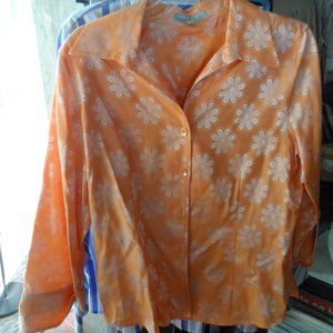 Wrinkle free Fitted Orange blouse